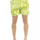 Green Polyester Men Swimwear