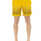 Yellow Polyester Men Swim Shorts