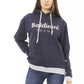 Blue Cotton Women Hoodie