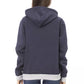 Blue Cotton Women Hoodie