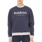 Blue Cotton Men Sweater