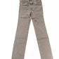 Gray Cotton-Blend Women Jeans