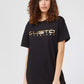 Black Cotton Women T-Shirt