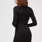 Black Viscose Women Sweater Dress