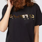 Black Cotton Women T-Shirt