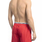 Red Polyester Men Swim Short