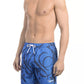 Blue Polyester Men Swim Short