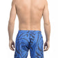 Blue Polyester Men Swim Short