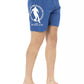 Blue Polyester Men Swim Short