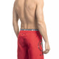 Red Polyester Men Swim Short