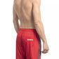 Red Polyester Men Swim Short