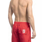 Red Polyester Men Swim Short