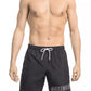 Black Polyester Men Swim Short