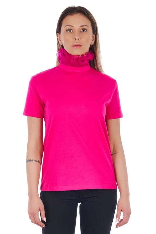 Pink Cotton Women T-Shirt