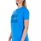 Light Blue Cotton Women T-Shirt