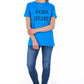 Light Blue Cotton Women T-Shirt