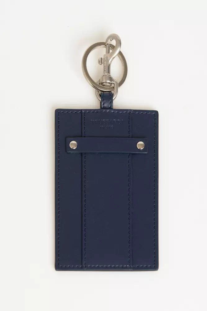 Blue Leather Men Keychain