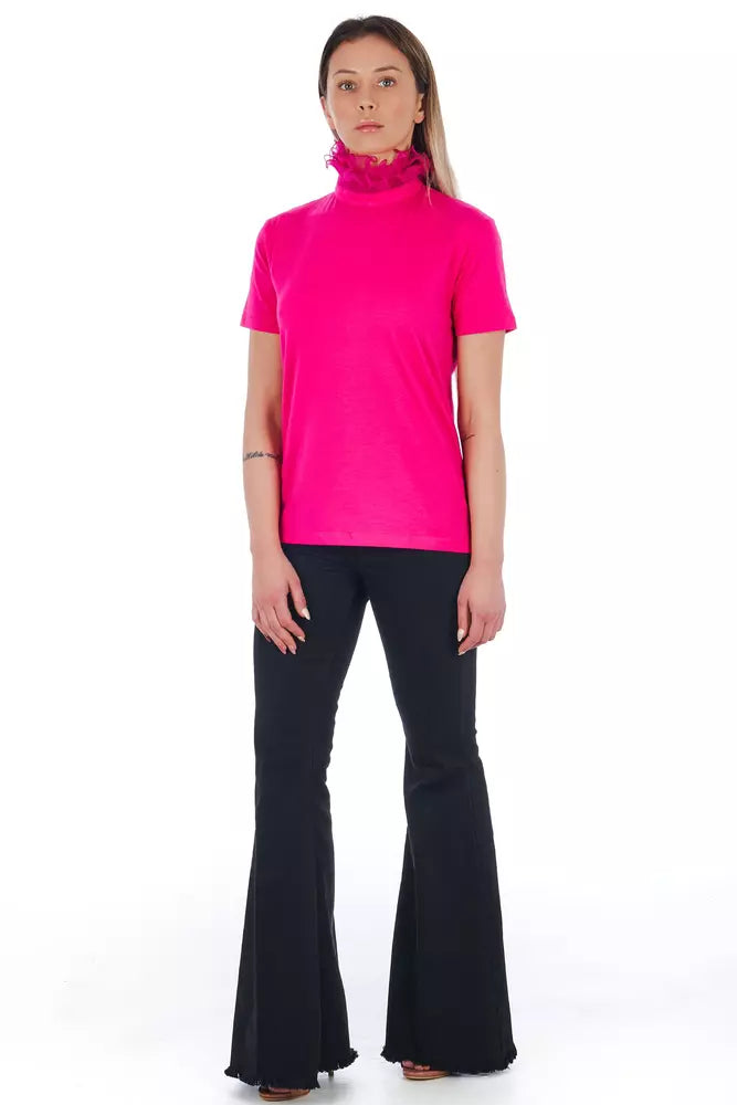 Pink Cotton Women T-Shirt