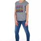 Gray Cotton Women T-Shirt