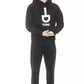 Black Cotton Men Sweater with Hood