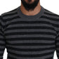 Elegant Striped Wool Crewneck Sweater