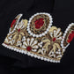 Elegant Black Slim Fit Dress Shirt with Crown Embroidery