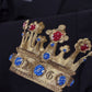 Elegant Black Slim Fit Dress Shirt with Crown Embroidery