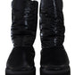 Elegant Mid-Calf Boots in Black Polyester