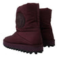 Elegant Bordeaux Mid Calf Boots