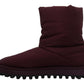 Elegant Bordeaux Mid Calf Boots