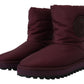 Elegant Bordeaux Mid Calf Boots