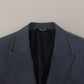 Elegant Blue Single Breasted Sport Blazer