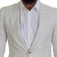 Elegant White Sicilia Single Breasted Blazer