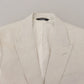 Elegant White Sicilia Single Breasted Blazer