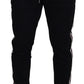 Chic Black Cotton Designer Trousers