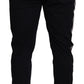 Chic Black Cotton Designer Trousers