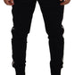 Chic Black Cotton Designer Trousers