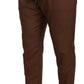 Chic Brown Cashmere-Silk Jogger Pants