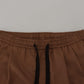 Chic Brown Cashmere-Silk Jogger Pants