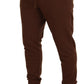 Elegant Brown Cashmere Jogger Pants