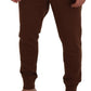 Elegant Brown Cashmere Jogger Pants