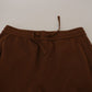 Elegant Brown Cashmere Jogger Pants