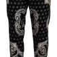 Elegant Bandana Print Silk-Cotton Pants