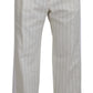 Elegant White Striped MainLine Trousers