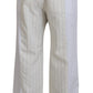 Elegant White Striped MainLine Trousers