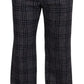 Elegant Gray Checkered Alpaca Blend Pants