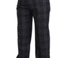 Elegant Gray Checkered Alpaca Blend Pants