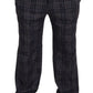 Elegant Gray Checkered Alpaca Blend Pants