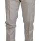 Elegant Off White Silk Blend Trousers