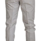 Elegant Off White Silk Blend Trousers